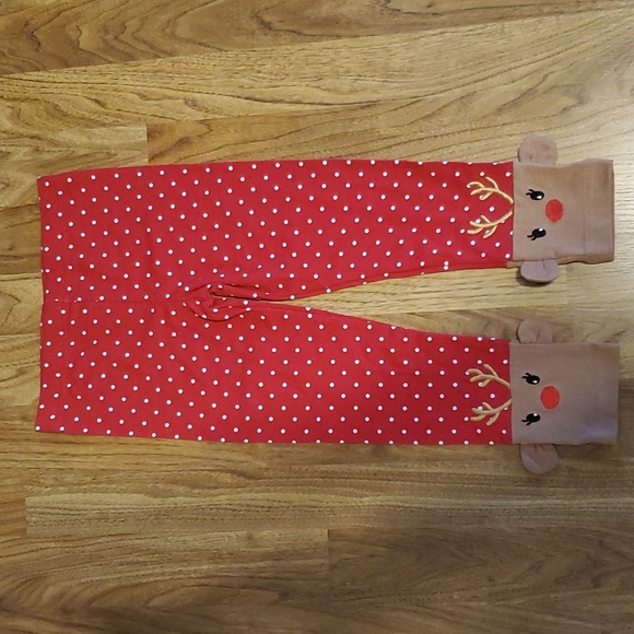 Little Lass NWT Christmas Holiday Outfit Reindeer Rudolph Candy Cane - Picture 8 of 11